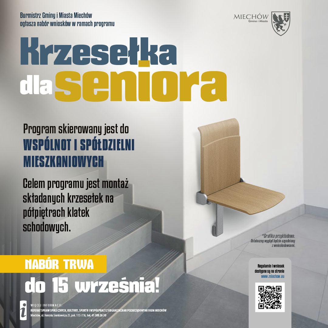 Read more about the article Udogodnienia dla starszych mieszkańców – program „Krzesełka dla seniora” w Gminie Miechów